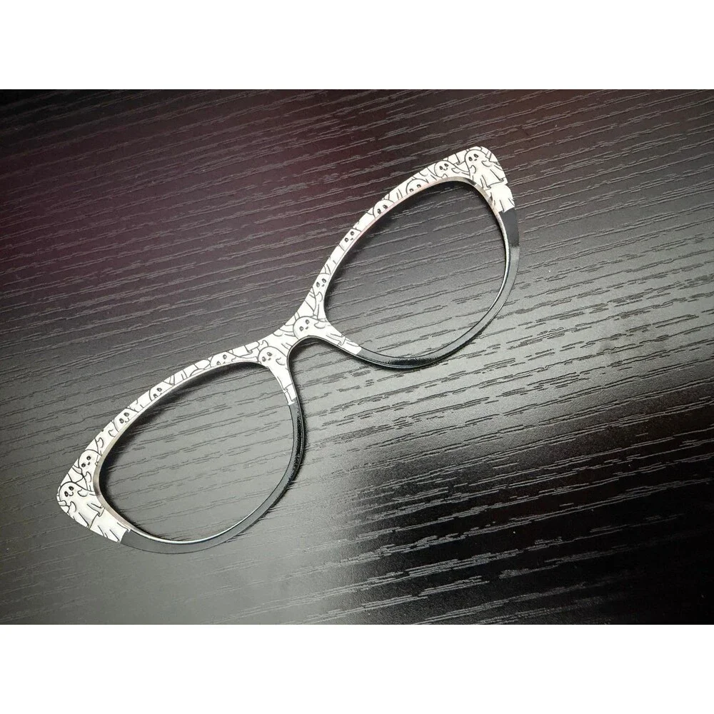 Ella Magnet Toppers for Pair Eyewear Glasses Ghosts Black & White Frames